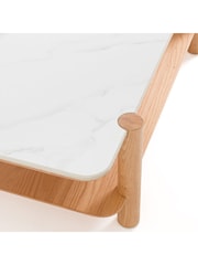 La Redoute Intérieurs Marble Ambre Oak and Reconstituted Marble Coffee Table - Image 6 of 6