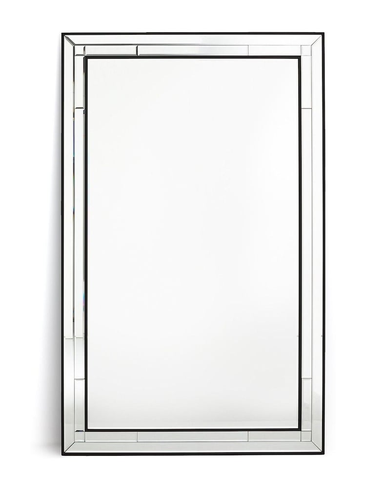 La Redoute Intérieurs Black Andella Bevelled Finish Rectangular Mirror - Image 1 of 3