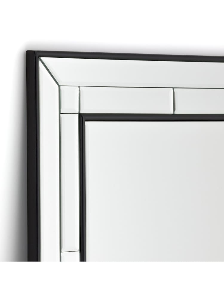 La Redoute Intérieurs Black Andella Bevelled Finish Rectangular Mirror - Image 3 of 3