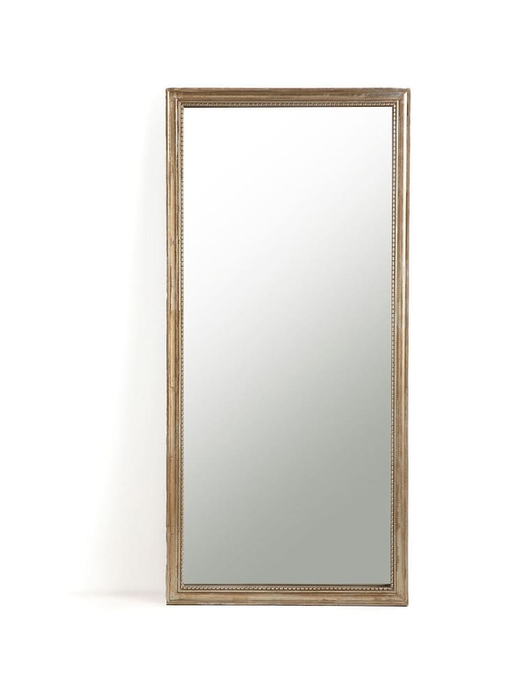 La Redoute Intérieurs Aged Gold Afsan Solid Mango Wood Rectangular Mirror - Image 1 of 2