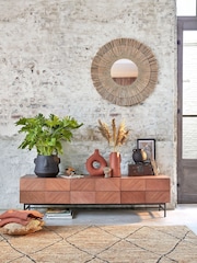La Redoute Intérieurs Jerem 180cm Textured Front Walnut Stained TV Unit - Image 1 of 6