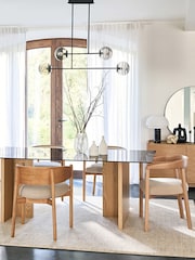 La Redoute Intérieurs Archita Glass & Oak 6 to 8 Seater Dining Table - Image 1 of 6