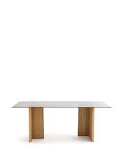La Redoute Intérieurs Archita Glass & Oak 6 to 8 Seater Dining Table - Image 2 of 6