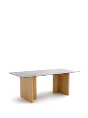 La Redoute Intérieurs Archita Glass & Oak 6 to 8 Seater Dining Table - Image 3 of 6