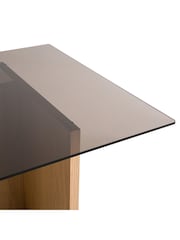 La Redoute Intérieurs Archita Glass & Oak 6 to 8 Seater Dining Table - Image 5 of 6