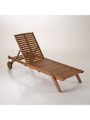 La Redoute Intérieurs Light Wood Eucalyptus Garden Sun Lounger - Image 2 of 2