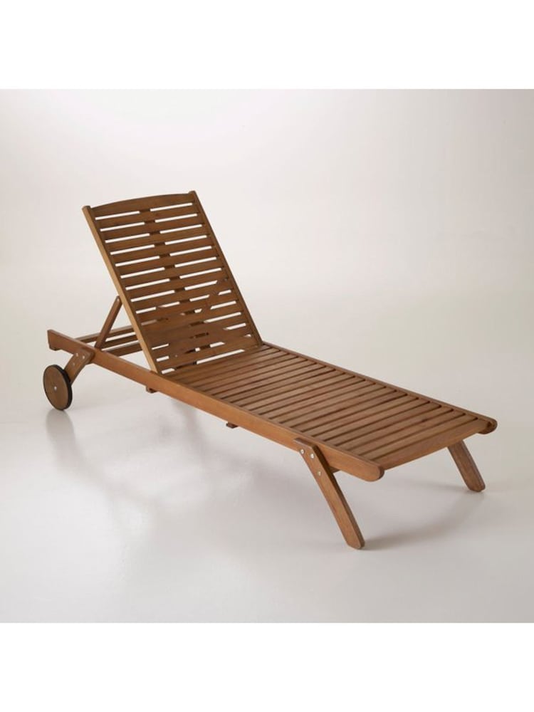 La Redoute Intérieurs Light Wood Eucalyptus Garden Sun Lounger - Image 2 of 2