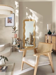La Redoute Intérieurs Natural Kiza 180cm High Wavy Rattan Mirror - Image 1 of 5
