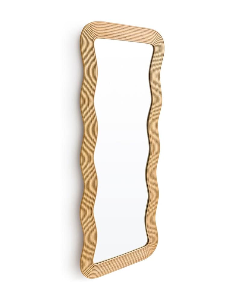 La Redoute Intérieurs Natural Kiza 180cm High Wavy Rattan Mirror - Image 2 of 5