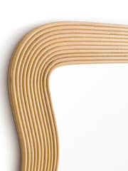 La Redoute Intérieurs Natural Kiza 180cm High Wavy Rattan Mirror - Image 4 of 5