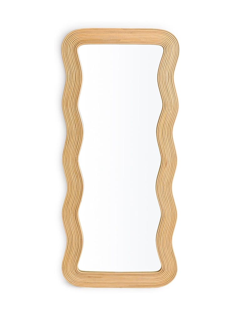 La Redoute Intérieurs Natural Kiza 180cm High Wavy Rattan Mirror - Image 5 of 5