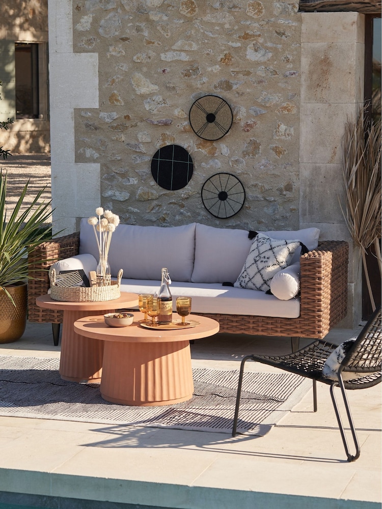 La Redoute Intérieurs Brick Red Cannelli Cement Fibre Coffee Table - Image 1 of 4