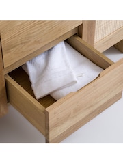 La Redoute Intérieurs Natural Arty Long Oak and Cane Double Bathroom Vanity Unit - Image 6 of 7
