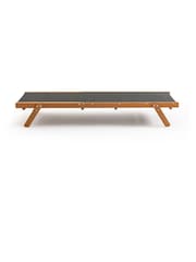 La Redoute Intérieurs Grey Wood Aurette Eucalyptus and Fabric Garden Sun Lounger - Image 3 of 5