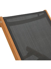 La Redoute Intérieurs Grey Wood Aurette Eucalyptus and Fabric Garden Sun Lounger - Image 5 of 5