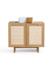 La Redoute Intérieurs Natural Arty Long Oak and Rattan Bathroom Vanity Unit - Image 1 of 6
