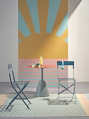 La Redoute Intérieurs Blue Terracotta Klapi Metal Garden Table - Image 1 of 4