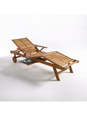 La Redoute Intérieurs Acacia Euka Garden Sun Lounger with Armrests - Image 2 of 7