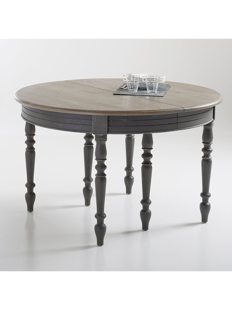 La Redoute Intérieurs Charcoal Eulali Extendable Round 4-12 Seater Dining Table - Image 1 of 4