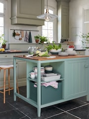 La Redoute Intérieurs Green Natural Carlos Solid Pine Kitchen Island - Image 1 of 7