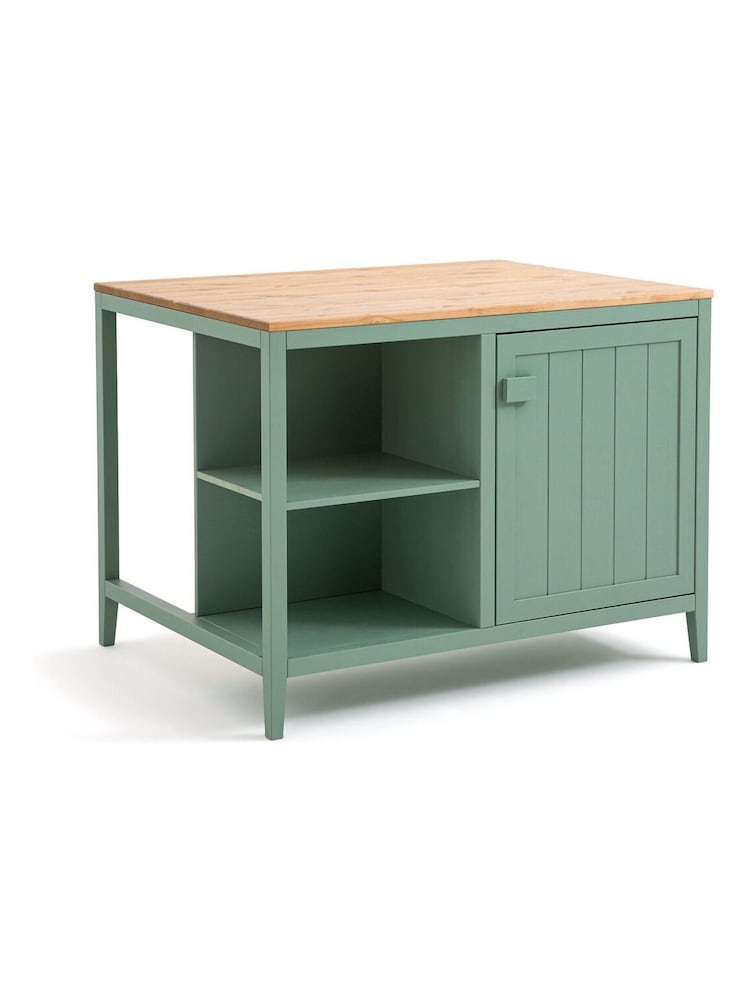 La Redoute Intérieurs Green Natural Carlos Solid Pine Kitchen Island - Image 2 of 7