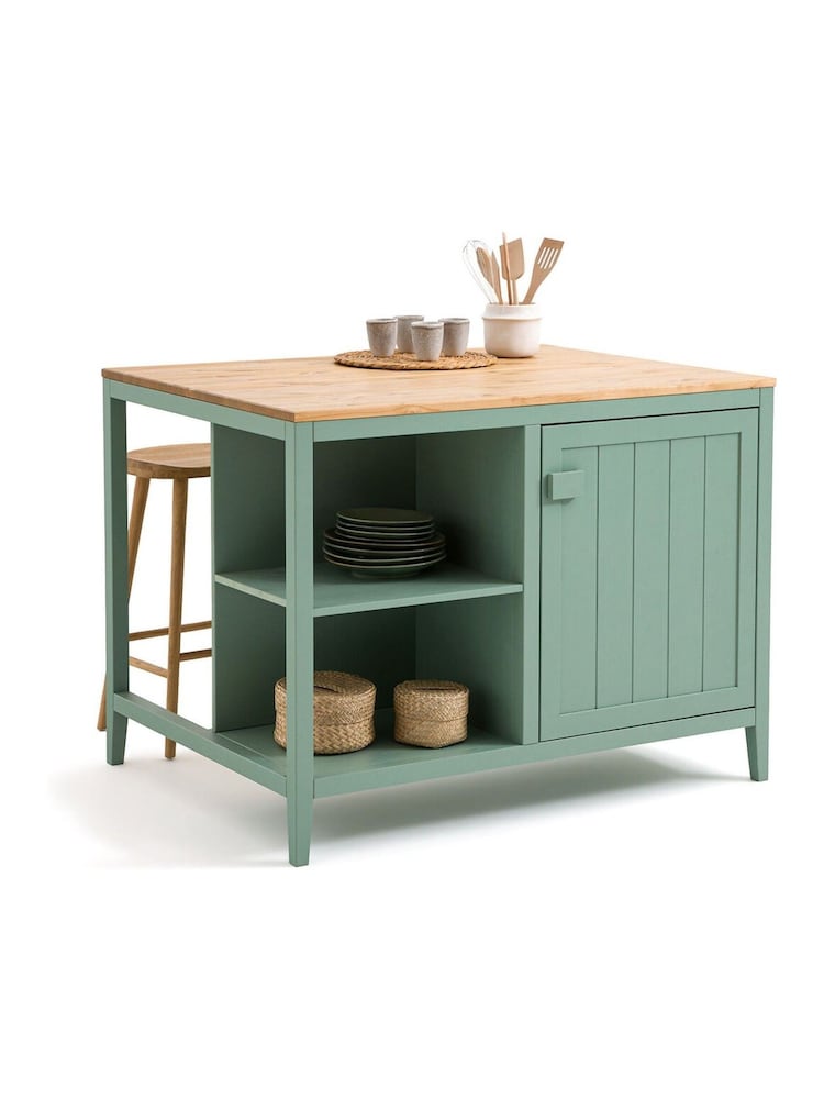 La Redoute Intérieurs Green Natural Carlos Solid Pine Kitchen Island - Image 7 of 7