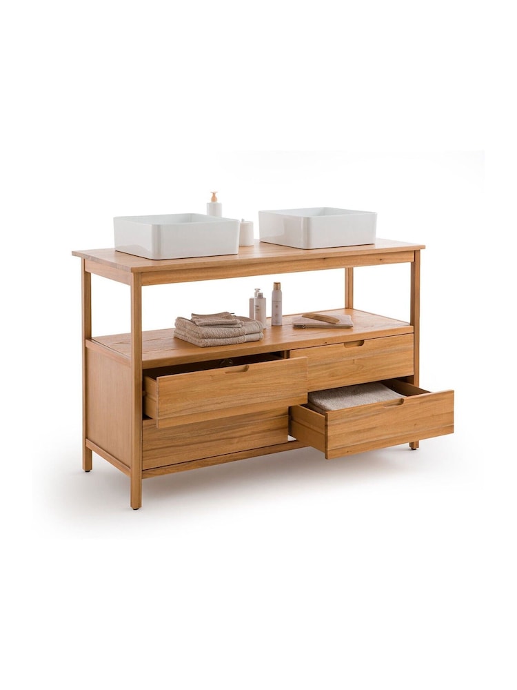 La Redoute Intérieurs Acacia Cheira Double Sink Vanity Unit - Image 2 of 6