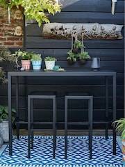 La Redoute Intérieurs Black Choe Perforated Metal High Bar Table - Image 1 of 4