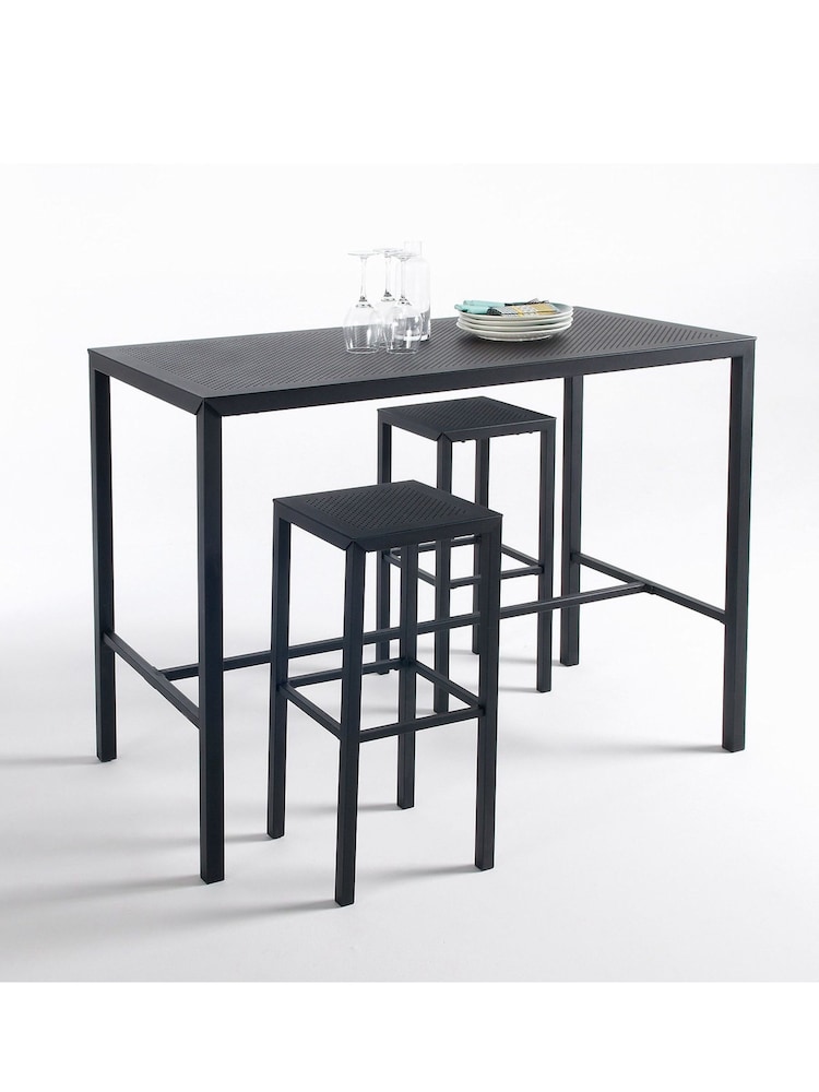 La Redoute Intérieurs Black Choe Perforated Metal High Bar Table - Image 2 of 4