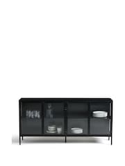 La Redoute Intérieurs Black Harlem Metal 4-Door Sideboard Cabinet - Image 2 of 7