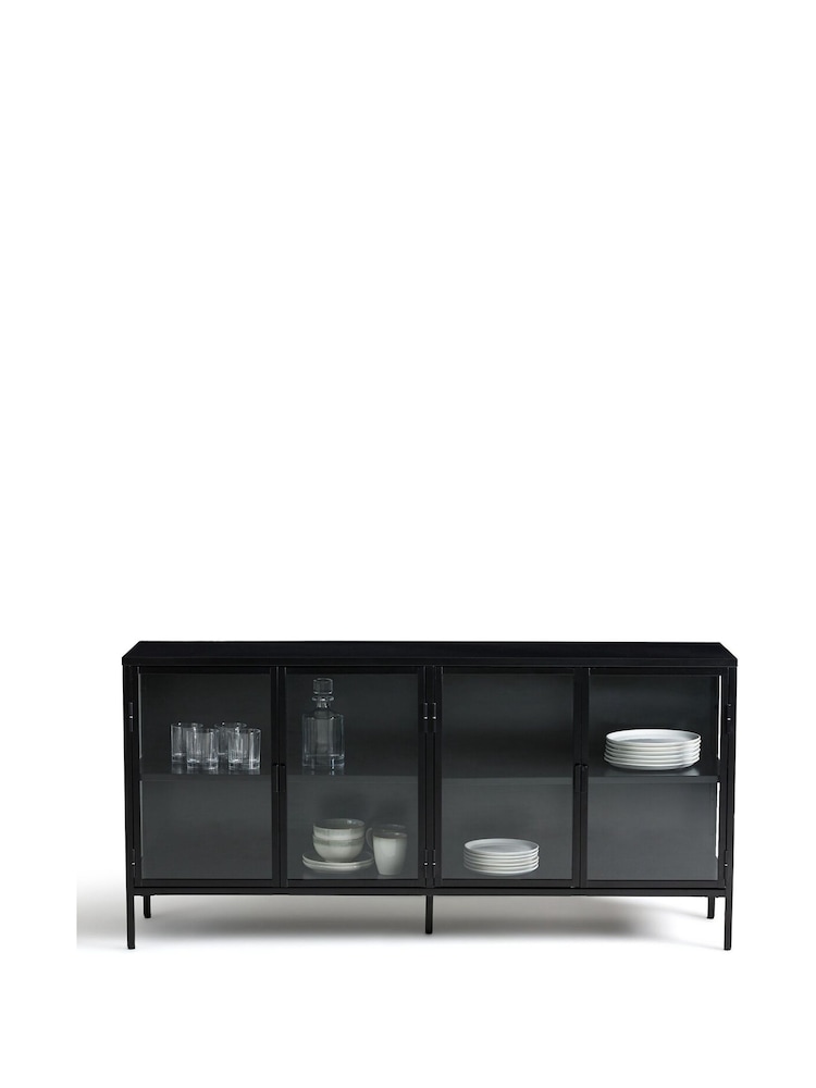 La Redoute Intérieurs Black Harlem Metal 4-Door Sideboard Cabinet - Image 2 of 7