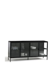 La Redoute Intérieurs Black Harlem Metal 4-Door Sideboard Cabinet - Image 4 of 7