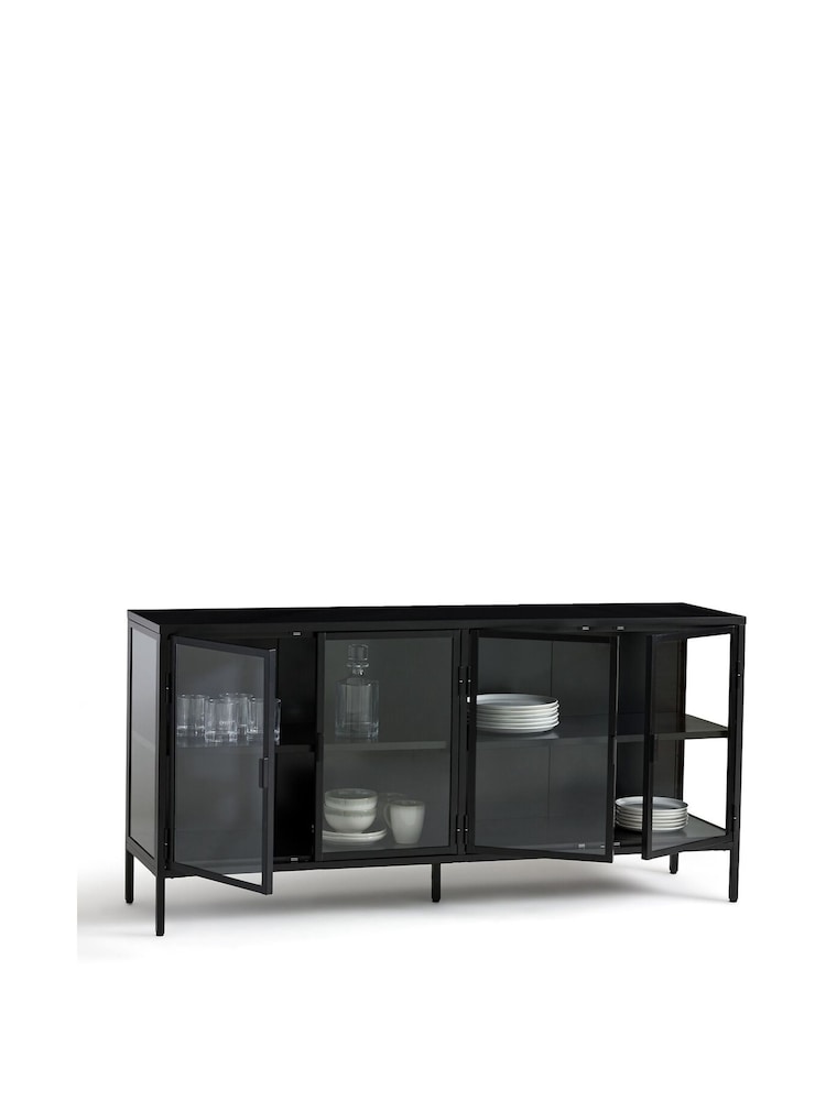 La Redoute Intérieurs Black Harlem Metal 4-Door Sideboard Cabinet - Image 7 of 7