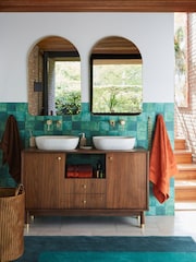 La Redoute Intérieurs Walnut Lambro Walnut Double Bathroom Sink Unit - Image 1 of 7