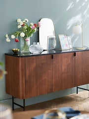 La Redoute Intérieurs Walnut Helina 3-Door Walnut Veneer & Glass Sideboard - Image 1 of 6