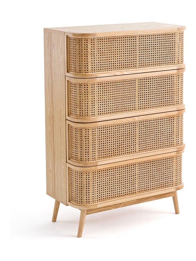 La Redoute Intérieurs Natural Laora Canework Chest of 4 Drawers - Image 1 of 5