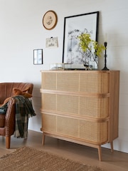 La Redoute Intérieurs Natural Laora Cane Chest of 3 Drawers - Image 1 of 5
