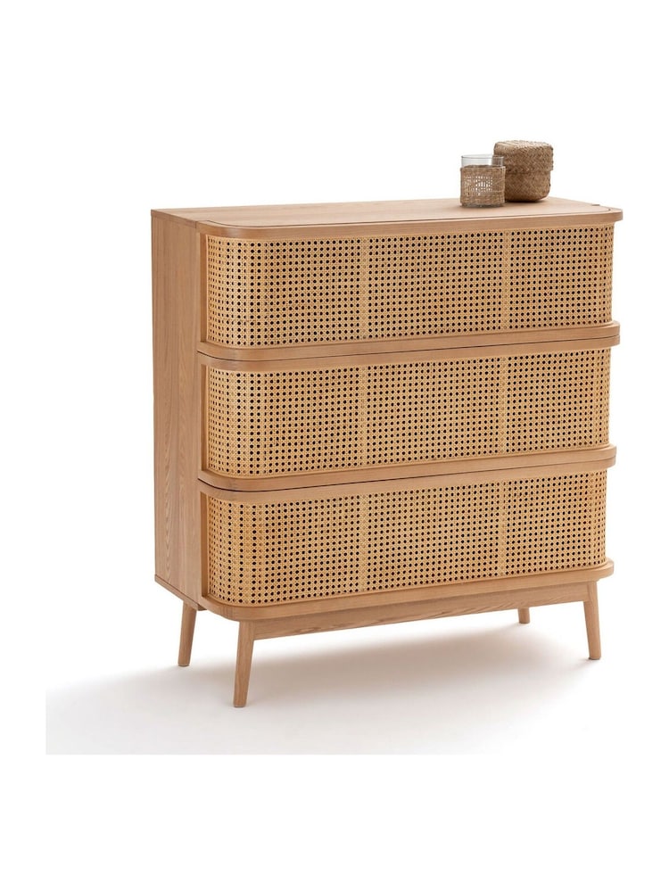 La Redoute Intérieurs Natural Laora Cane Chest of 3 Drawers - Image 2 of 5
