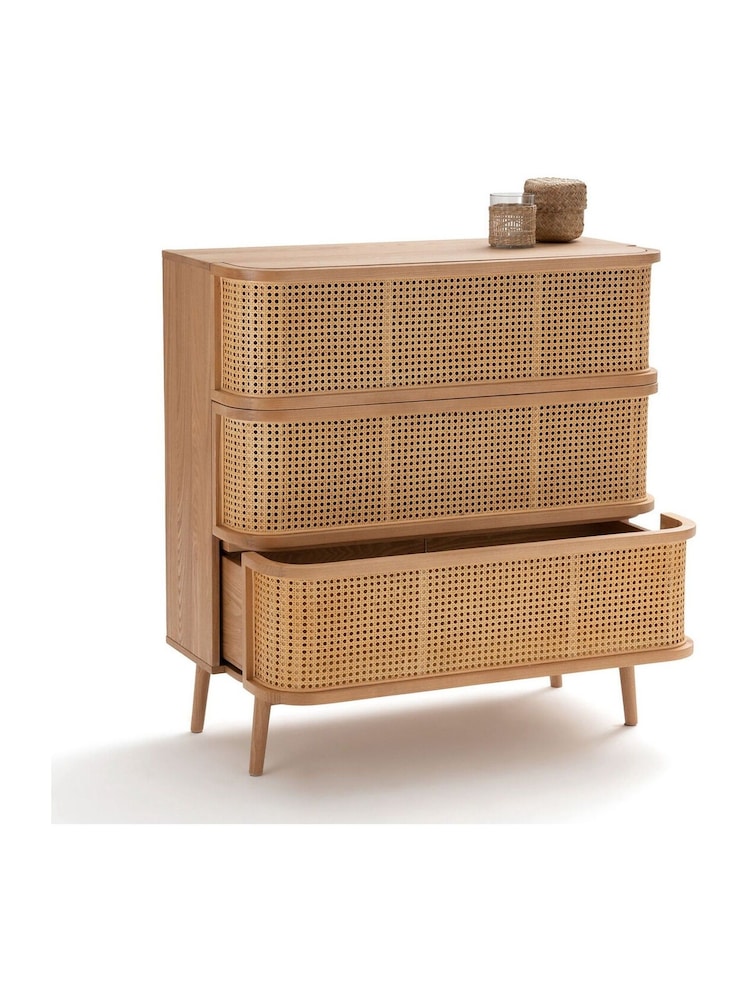 La Redoute Intérieurs Natural Laora Cane Chest of 3 Drawers - Image 5 of 5
