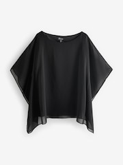 Friends Like These Black Chiffon Cape Sleeve Blouse - Image 5 of 5