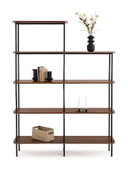 La Redoute Intérieurs Dark Wood Kerrie Asymmetrical Walnut Veneer Shelving Unit - Image 4 of 4