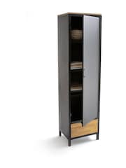 La Redoute Intérieurs Wood Metal Agama Single Metal & Oak Wardrobe - Image 4 of 5