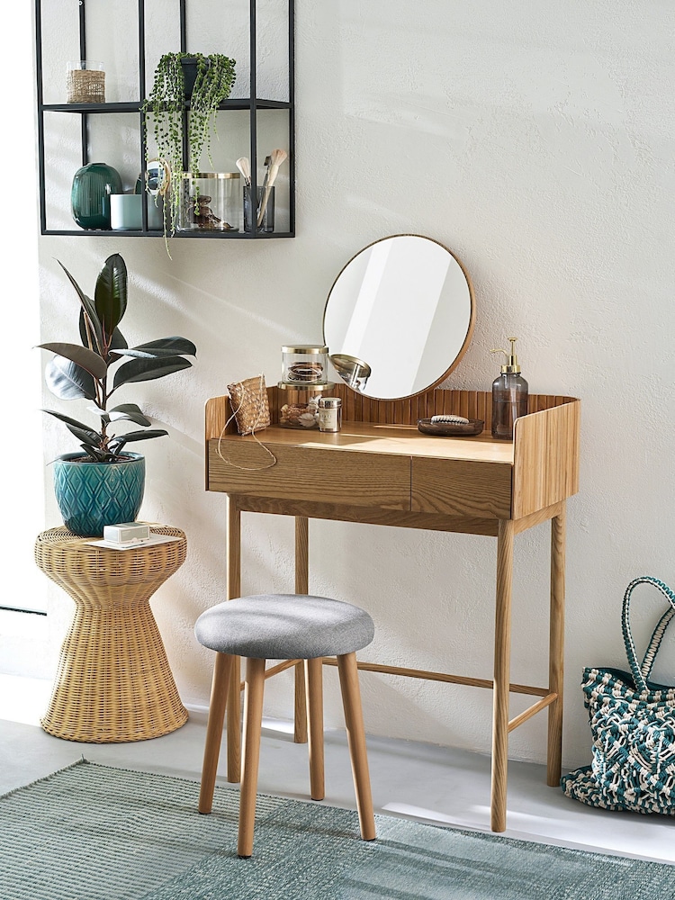 La Redoute Intérieurs Natural Latti 2-Drawer Ash Dressing Table - Image 1 of 5