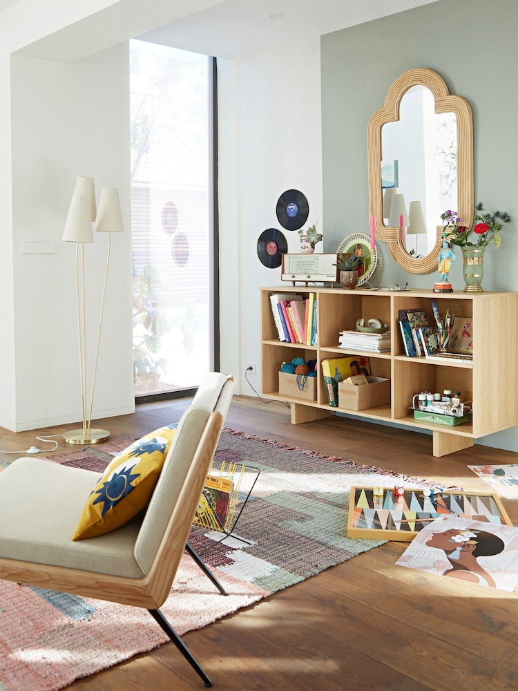 La Redoute Intérieurs Oak Arty Low Oak Bookcase - Image 1 of 6