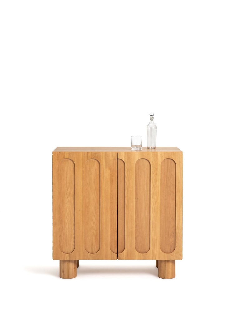 La Redoute Intérieurs Oak Cannelo Veneered Bar Storage Cabinet - Image 2 of 6