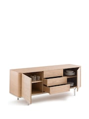 La Redoute Intérieurs Natural Giorgio Oak Veneer & Chrome Steel 2-Door, 3-Drawer Sideboard - Image 3 of 6
