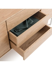 La Redoute Intérieurs Natural Giorgio Oak Veneer & Chrome Steel 2-Door, 3-Drawer Sideboard - Image 6 of 6