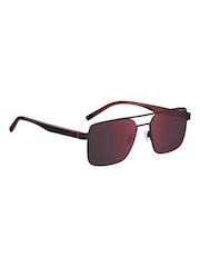 HUGO Black Rectangular Sunglasses - Image 4 of 4