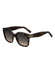 BOSS Brown Oversized Havana Square Sunglasses - Image 2 of 4
