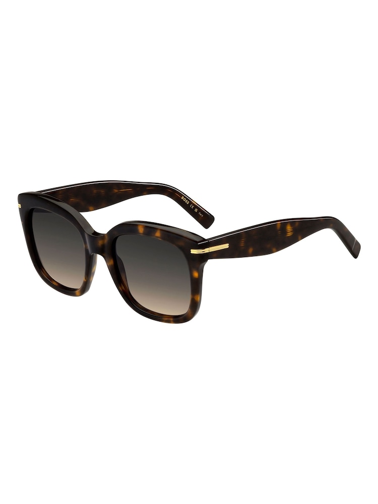 BOSS Brown Oversized Havana Square Sunglasses - Image 2 of 4